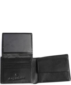 RFID Geldbörse fein genarbtes Rindsleder schwarz