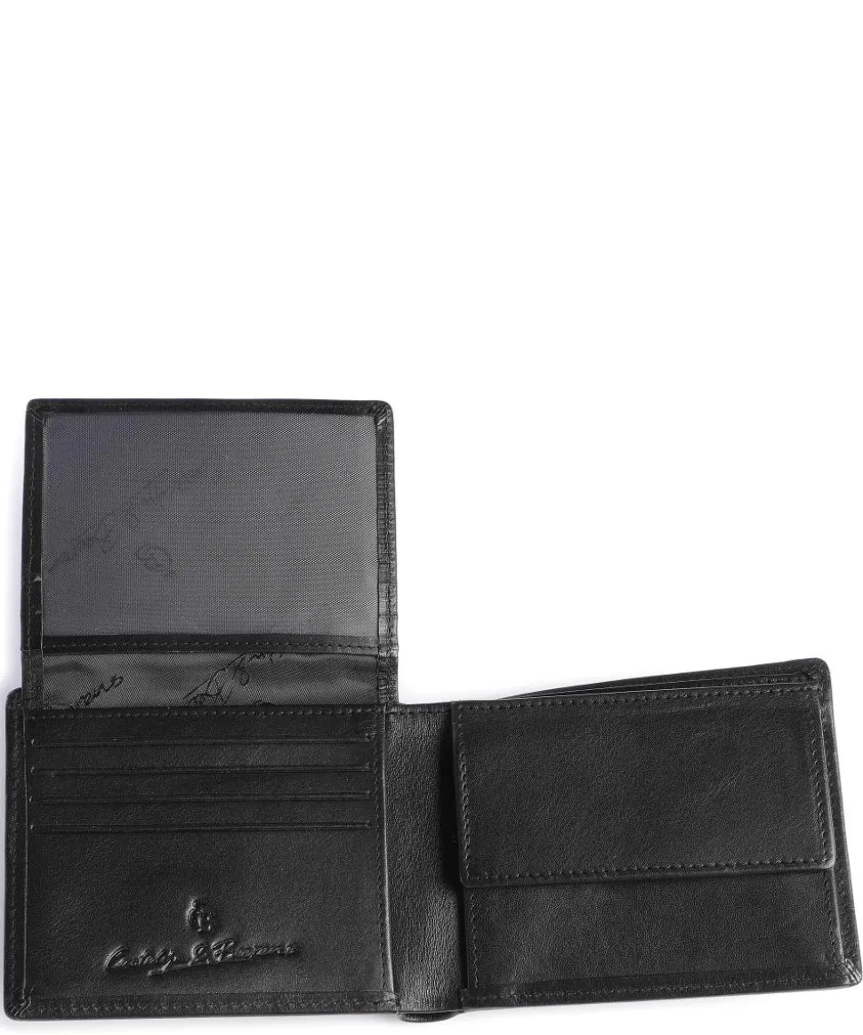 RFID Geldbörse fein genarbtes Rindsleder schwarz