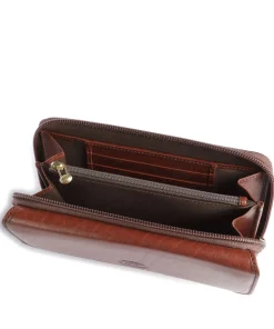 RFID Geldbörse genarbtes Leder braun