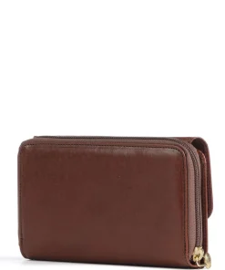 RFID Geldbörse genarbtes Leder braun