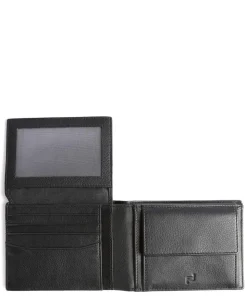 RFID Geldbörse genarbtes Rindsleder schwarz