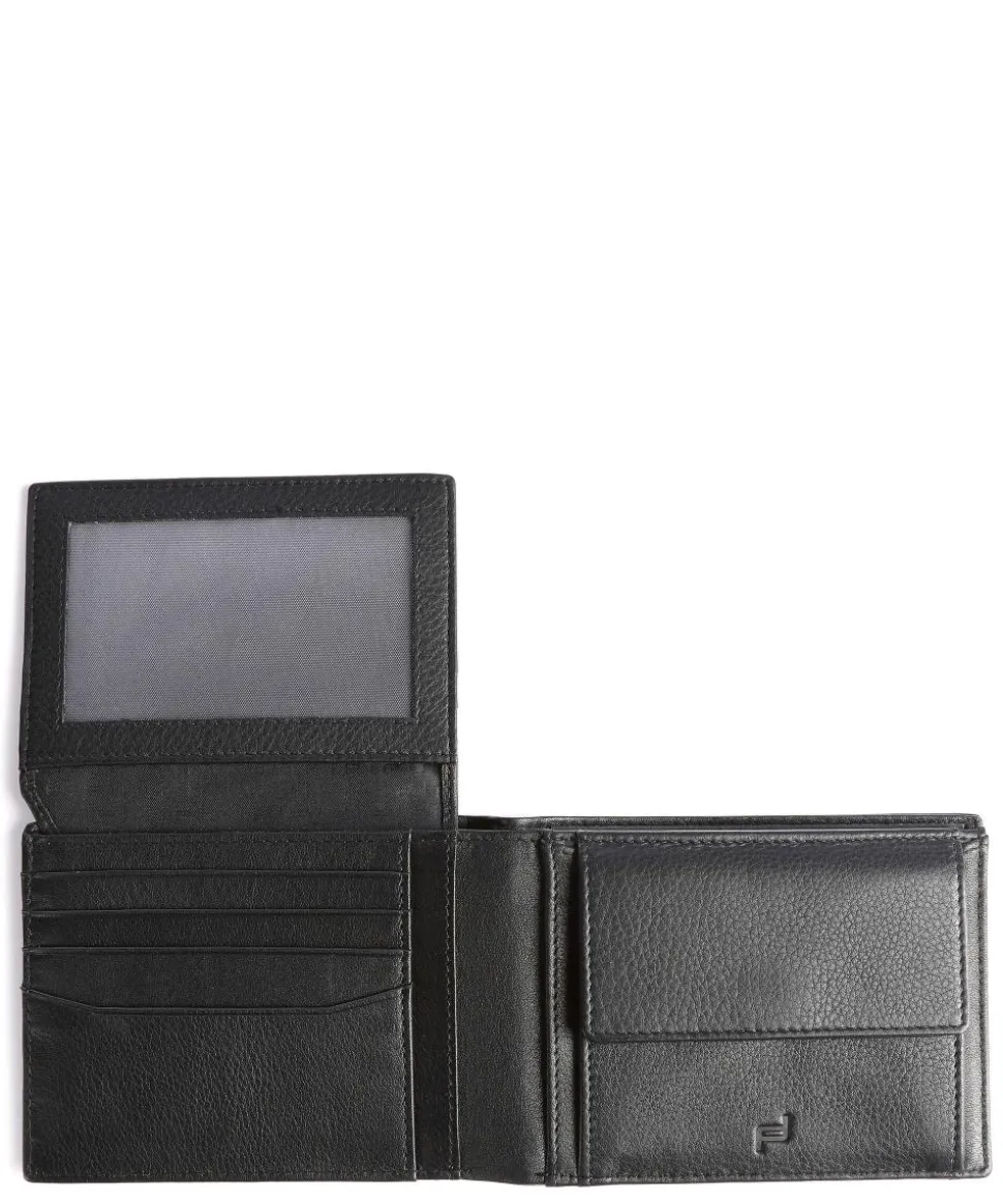 RFID Geldbörse genarbtes Rindsleder schwarz