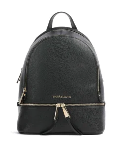 Rhea Zip Rucksack genarbtes Rindsleder schwarz