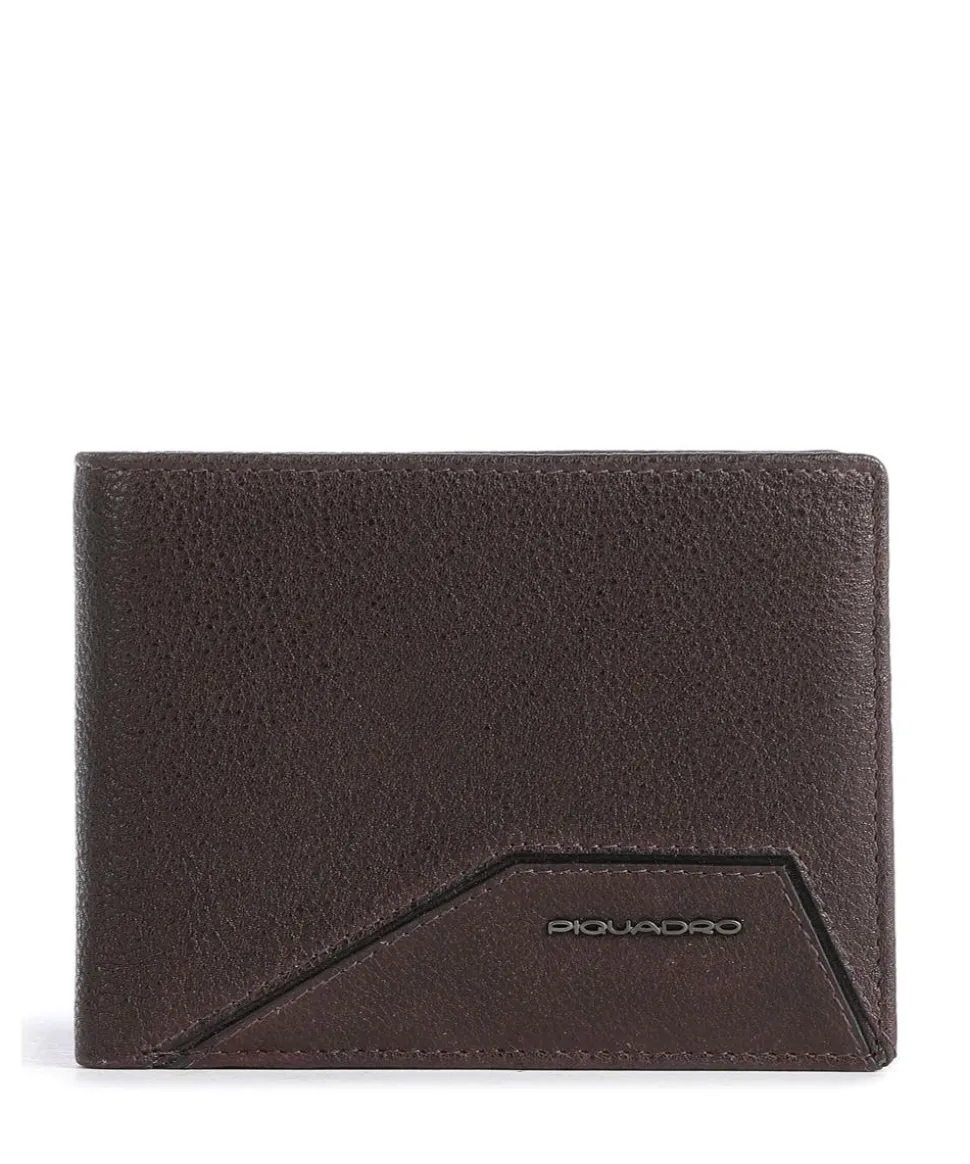 Rhino RFID Geldbörse genarbtes Rindsleder dunkelbraun