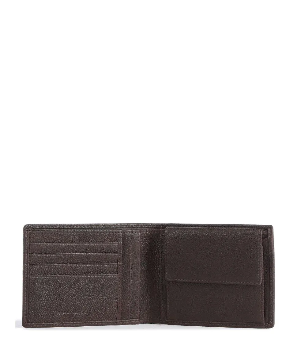 Rhino RFID Geldbörse genarbtes Rindsleder dunkelbraun