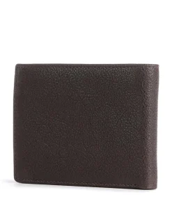 Rhino RFID Geldbörse genarbtes Rindsleder dunkelbraun