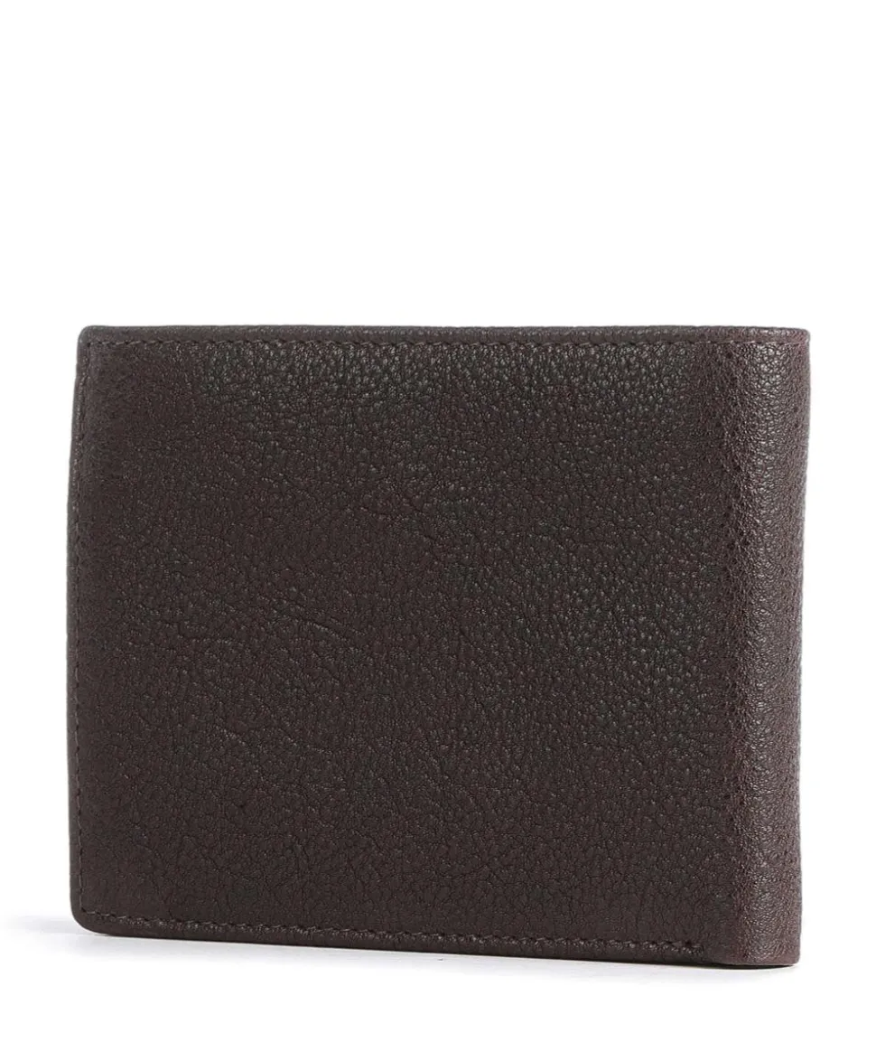 Rhino RFID Geldbörse genarbtes Rindsleder dunkelbraun