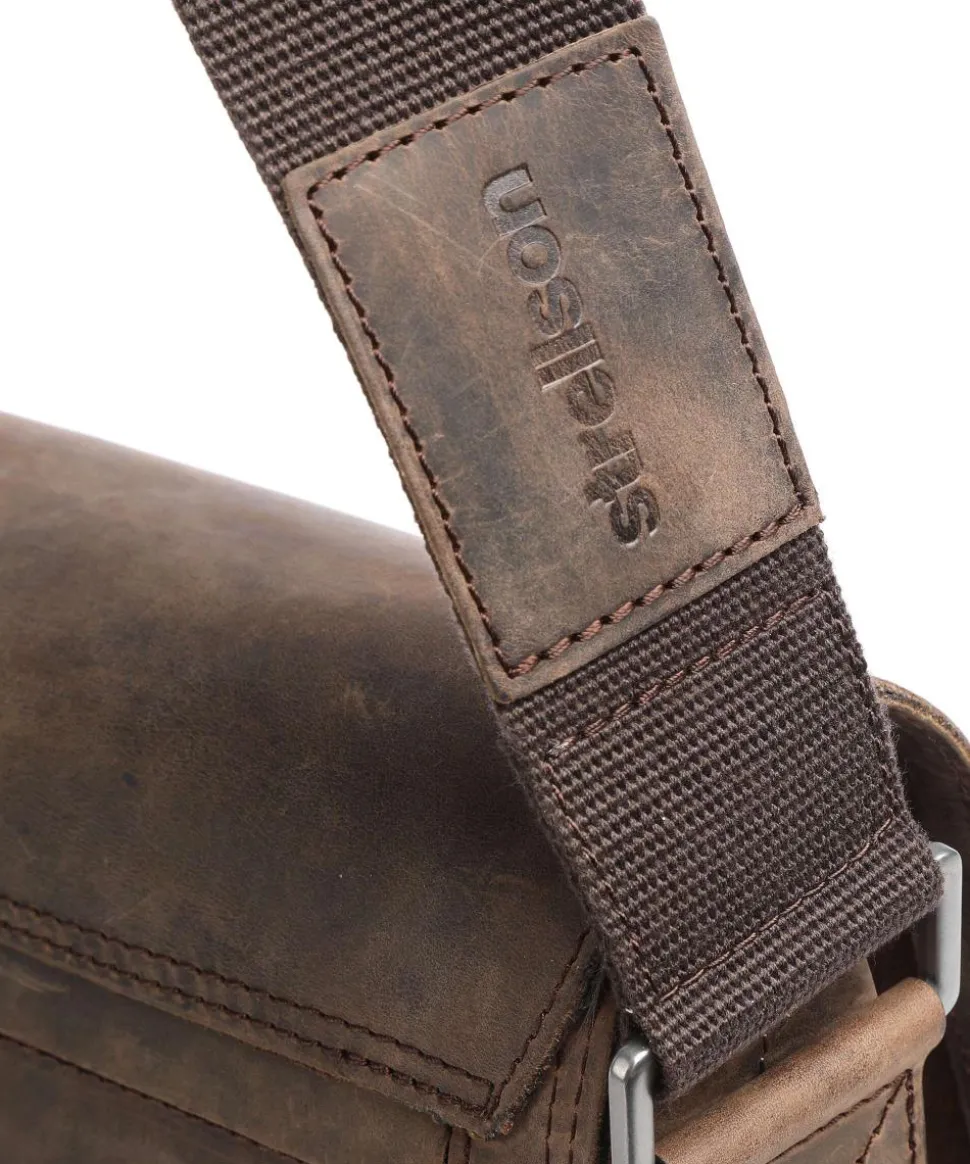 Richmond Schultertasche Leder dunkelbraun