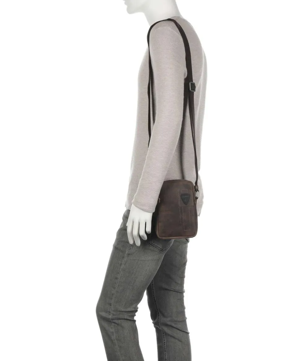 Richmond Umhängetasche fein genarbtes Rindsleder dunkelbraun