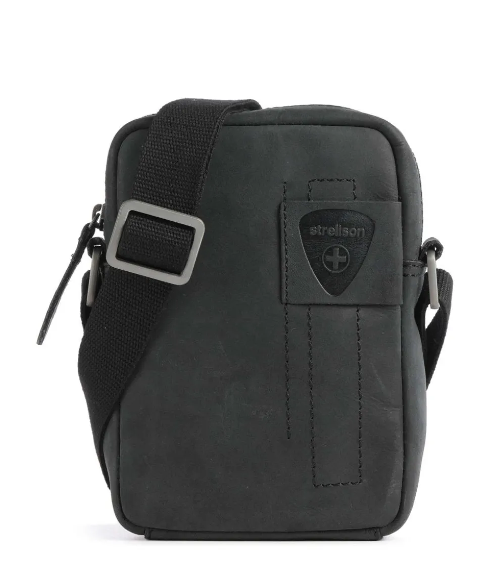 Richmond Umhängetasche fein genarbtes Rindsleder schwarz