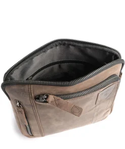 Richmond Umhängetasche genarbtes Leder dunkelbraun