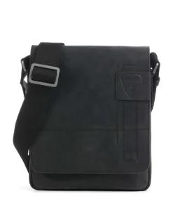 Richmond Umhängetasche Leder schwarz