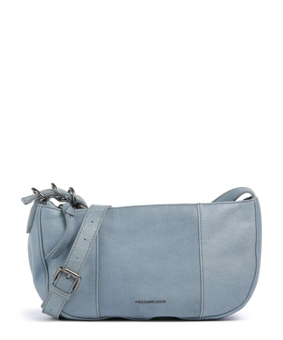 Ride Easy Schultertasche genarbtes Leder hellblau