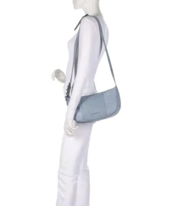 Ride Easy Schultertasche genarbtes Leder hellblau