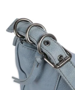 Ride Easy Schultertasche genarbtes Leder hellblau