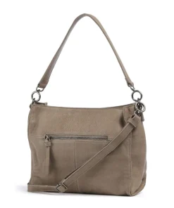 Ride Easy Schultertasche genarbtes Leder stein