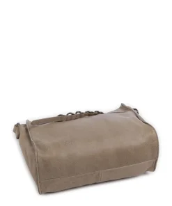 Ride Easy Schultertasche genarbtes Leder stein