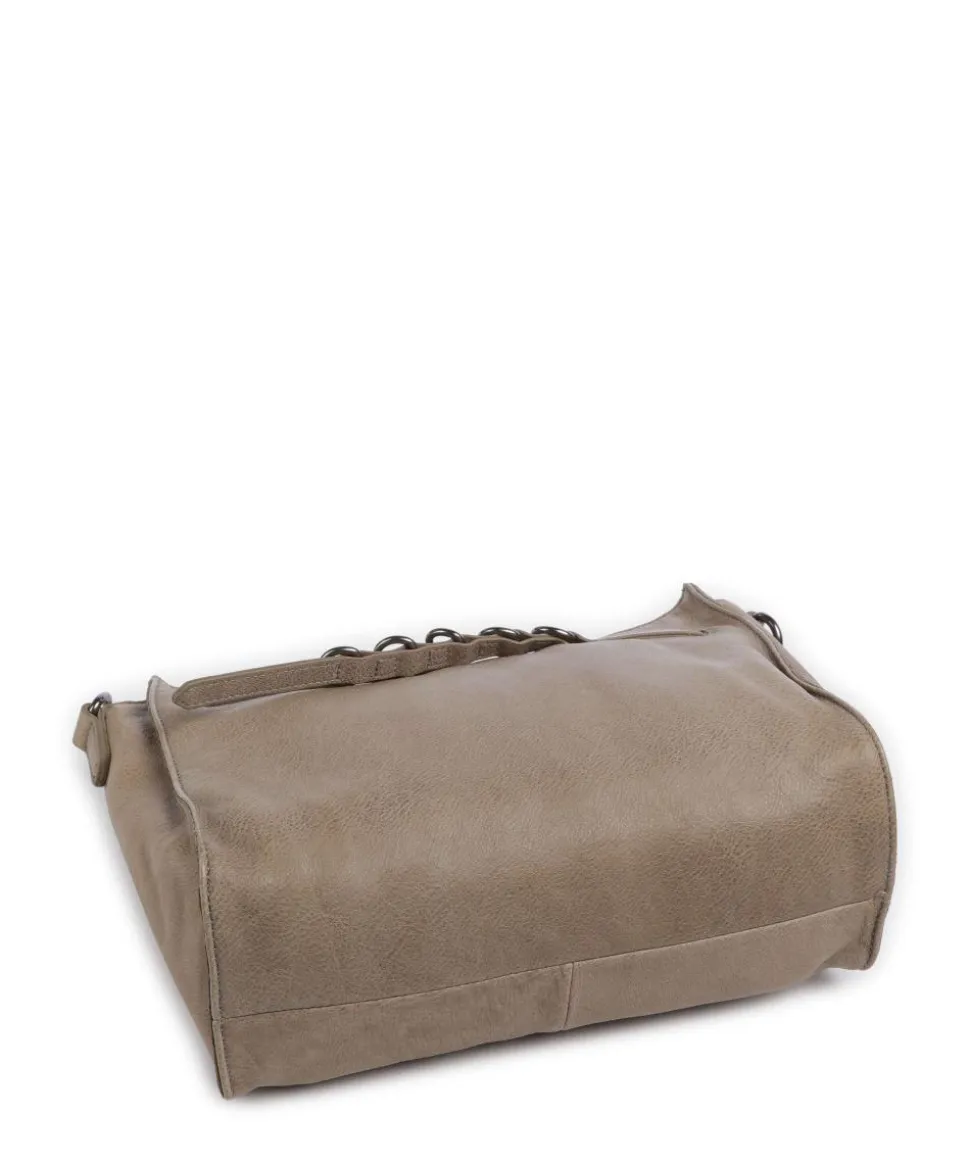 Ride Easy Schultertasche genarbtes Leder stein