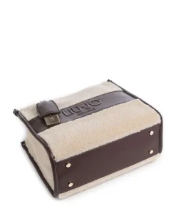 Ridhi S Handtasche Lederimitat, Kunstfell beige/braun