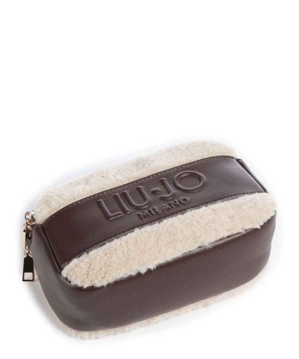 Ridhi S Umhängetasche Lederimitat, Kunstfell dunkelbraun