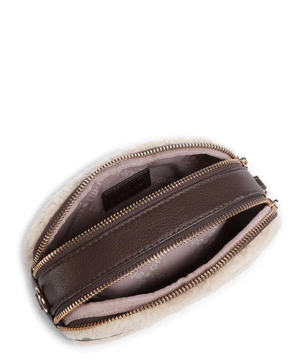 Ridhi S Umhängetasche Lederimitat, Kunstfell dunkelbraun