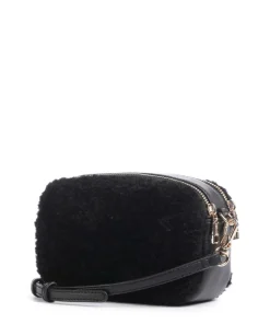 Ridhi S Umhängetasche Lederimitat, Kunstfell schwarz