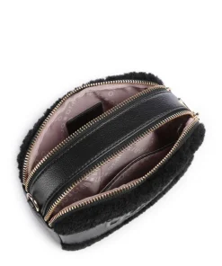 Ridhi S Umhängetasche Lederimitat, Kunstfell schwarz