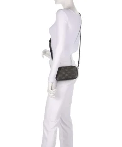 Ridhi S Umhängetasche Lederimitat schwarz