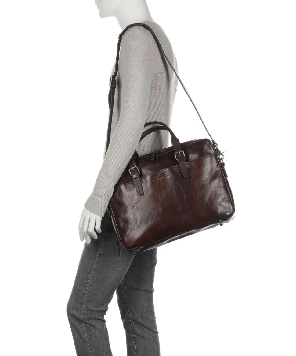 Rien RFID Aktentasche 15″ fein genarbtes Rindsleder cognac