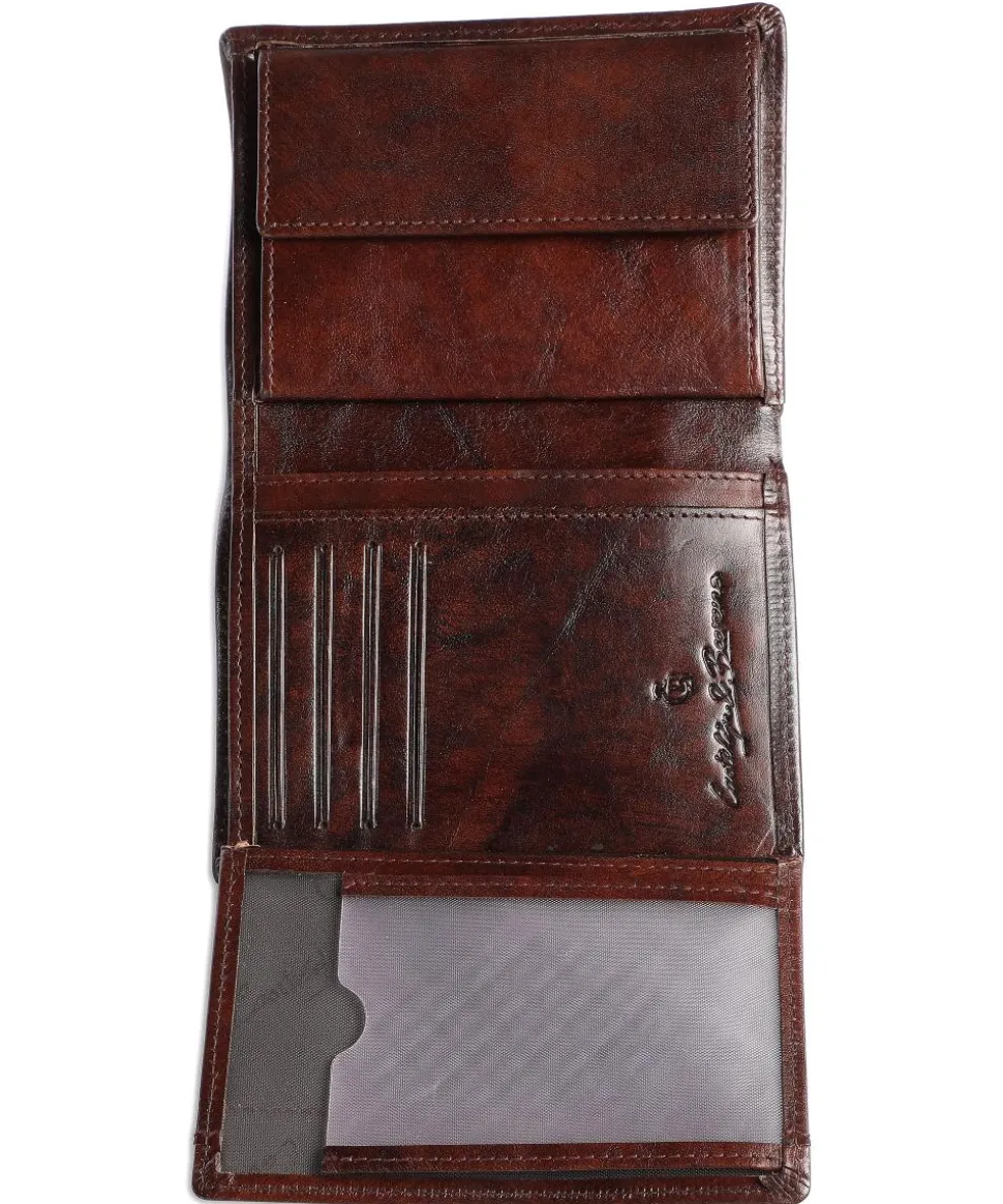 Rien RFID Geldbörse fein genarbtes Rindsleder braun