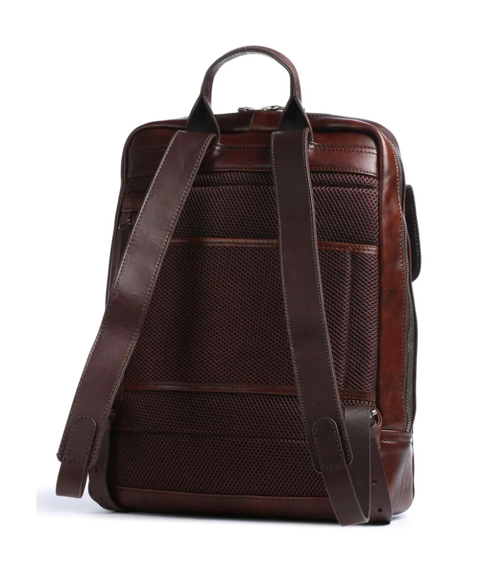 Rien RFID Rucksack 15″ glattes Rindsleder cognac