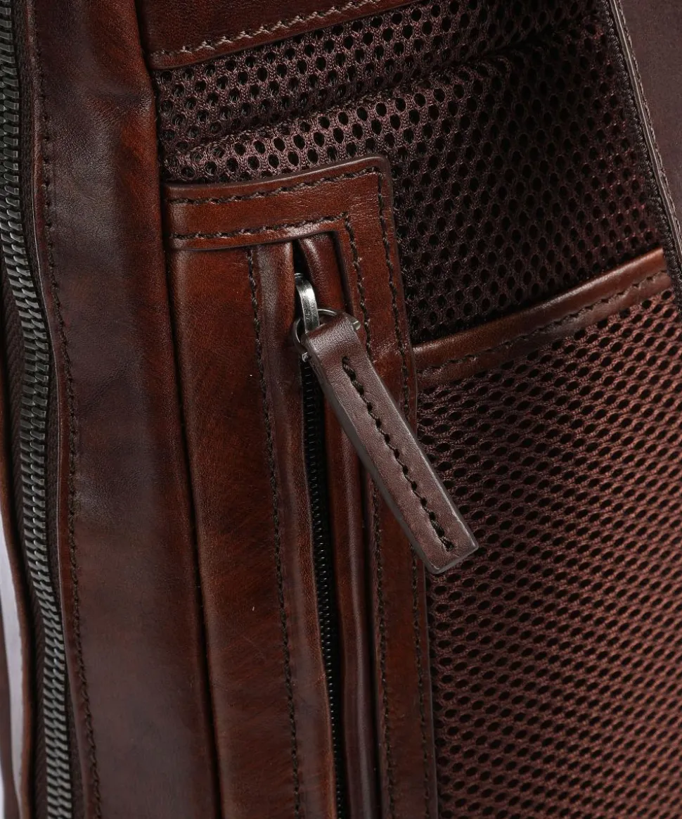 Rien RFID Rucksack 15″ glattes Rindsleder cognac