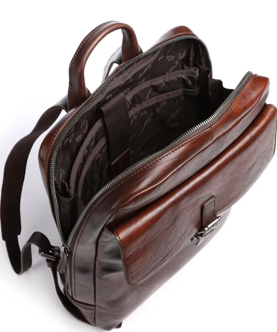 Rien RFID Rucksack 15″ glattes Rindsleder cognac