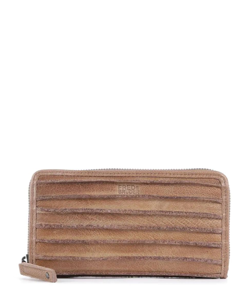 Riffel Big Total Geldbörse genarbtes Rindsleder karamellbraun