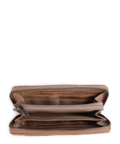 Riffel Big Total Geldbörse genarbtes Rindsleder karamellbraun