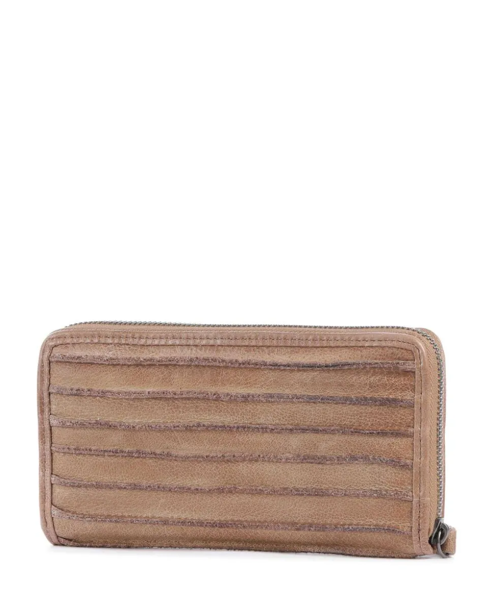 Riffel Big Total Geldbörse genarbtes Rindsleder karamellbraun