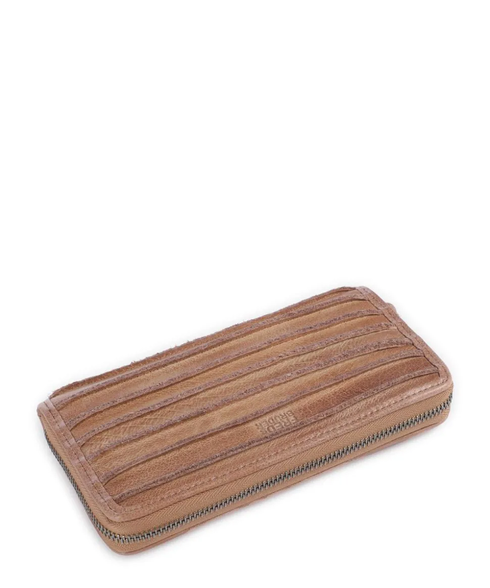 Riffel Big Total Geldbörse genarbtes Rindsleder karamellbraun