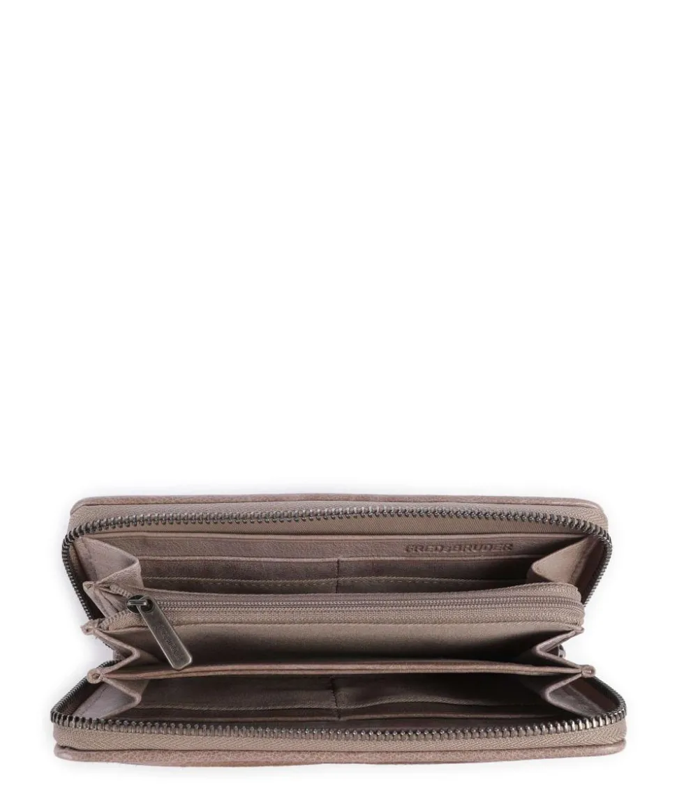 Riffel Big Total Geldbörse genarbtes Rindsleder beige