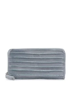 Riffel Big Total Geldbörse genarbtes Rindsleder blaugrau