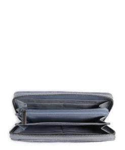 Riffel Big Total Geldbörse genarbtes Rindsleder blaugrau