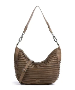 Riffel Flowow Beuteltasche genarbtes Leder olivgrün