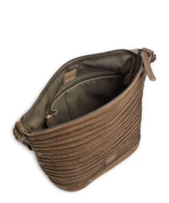 Riffelinchen Umhängetasche genarbtes Rindsleder olivgrün