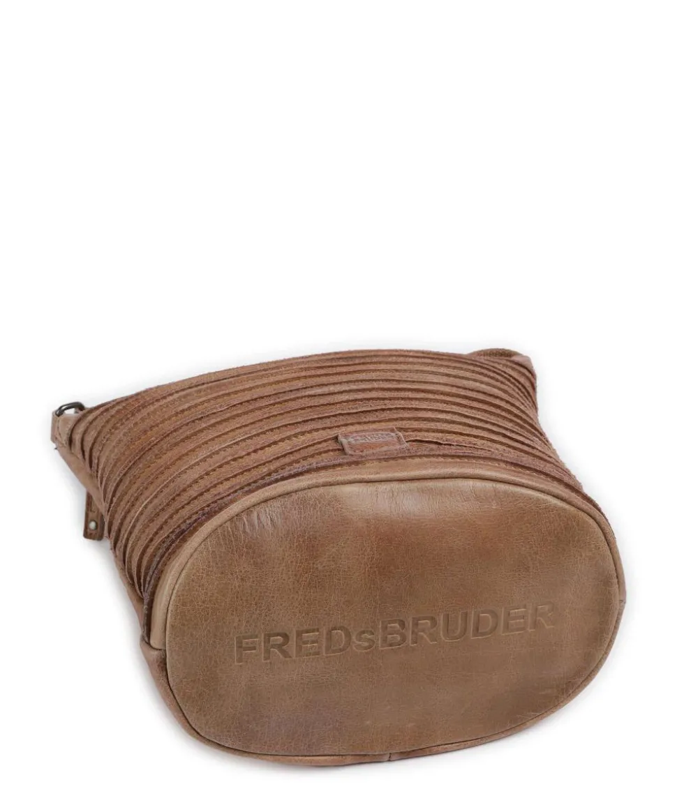 Riffellinchen Umhängetasche genarbtes Rindsleder karamellbraun