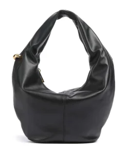 Ring Mini Beuteltasche fein genarbtes Leder schwarz