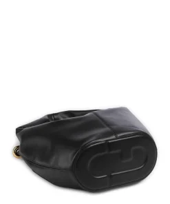 Ring Mini Beuteltasche fein genarbtes Leder schwarz