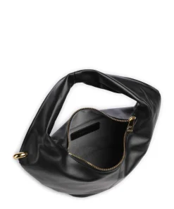 Ring Mini Beuteltasche fein genarbtes Leder schwarz