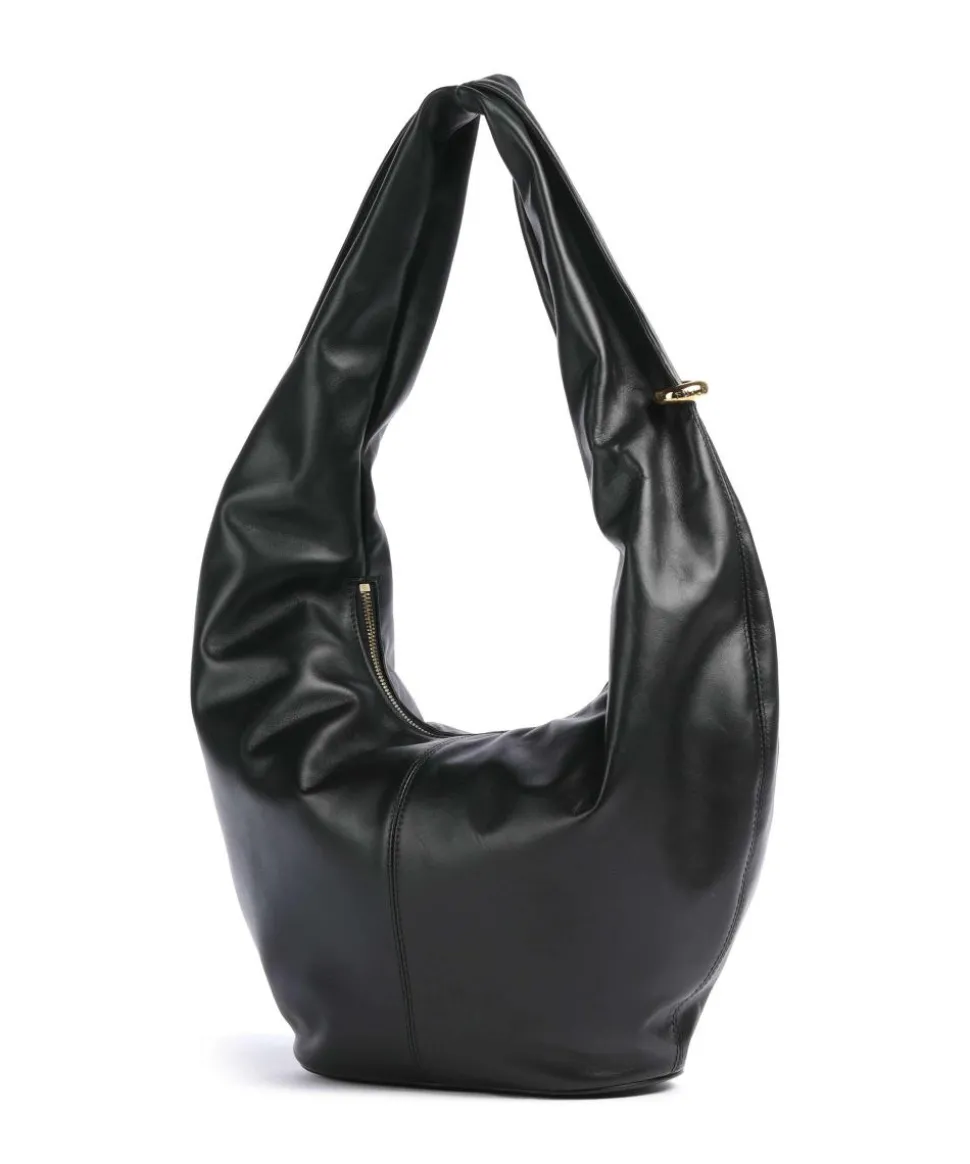 Ring S Beuteltasche fein genarbtes Leder schwarz