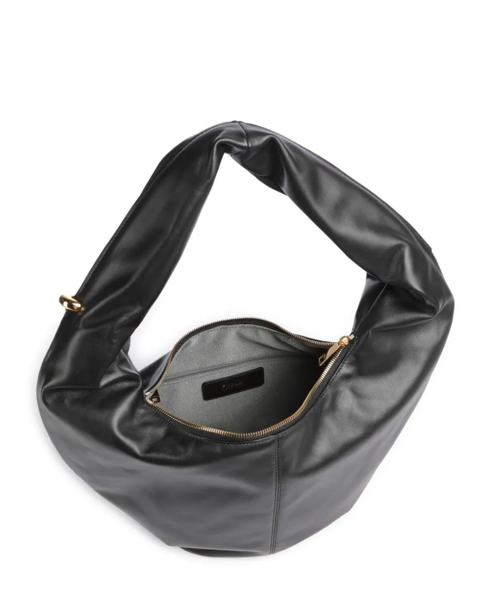 Ring S Beuteltasche fein genarbtes Leder schwarz