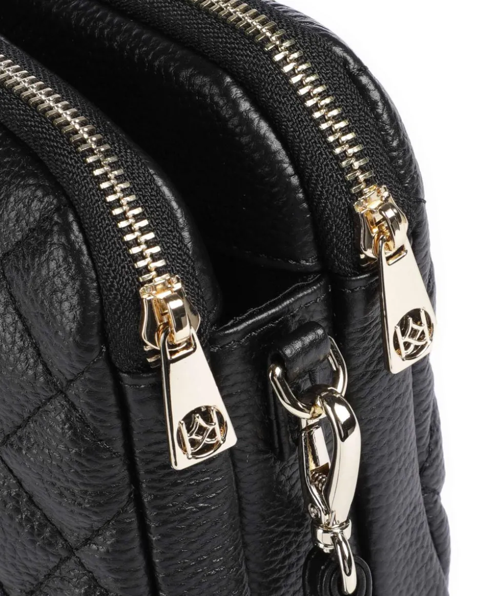 Rita Umhängetasche genarbtes Leder schwarz