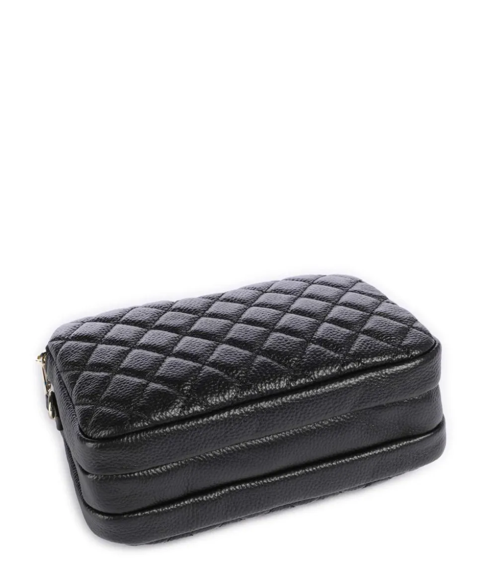 Rita Umhängetasche genarbtes Leder schwarz